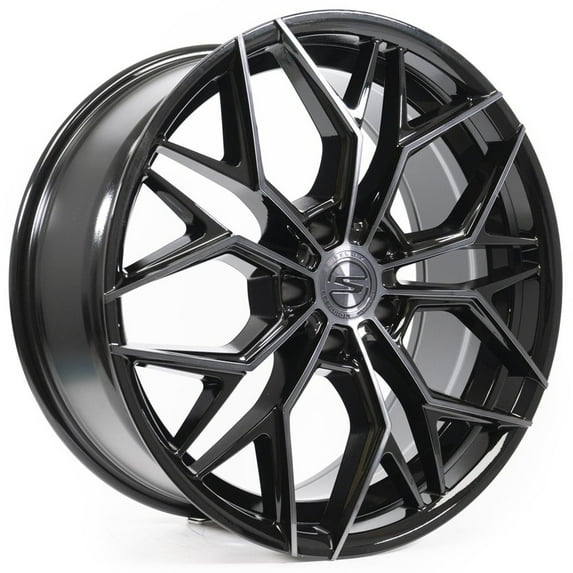 22x9 Select S105 Syndicate Gloss Black Machined DDT Face Lip Wheel 5x112 (38mm)