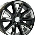 thumbnail image 1 of 22x9 Wheel Fits GMC Chevy Trucks - Chevy Tahoe Style Rim - Black w/Chrome Inserts, Hollander 5696, 1 of 5