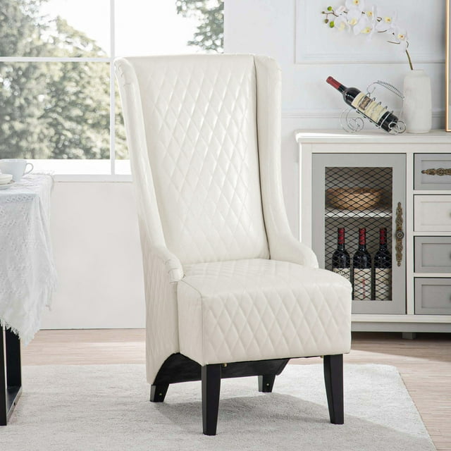 23.03" Wide High Back Throne Royal Chair, Wing Back Chair with Arms Upholstered Tall Back, Accent Chair Side Chair for Living Room Bedroom Waiting Room