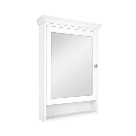 23-1/2 in. W x 32-1/2 in. H Framed Surface-Mount Bathroom Medicine Cabinet with Mirror, White