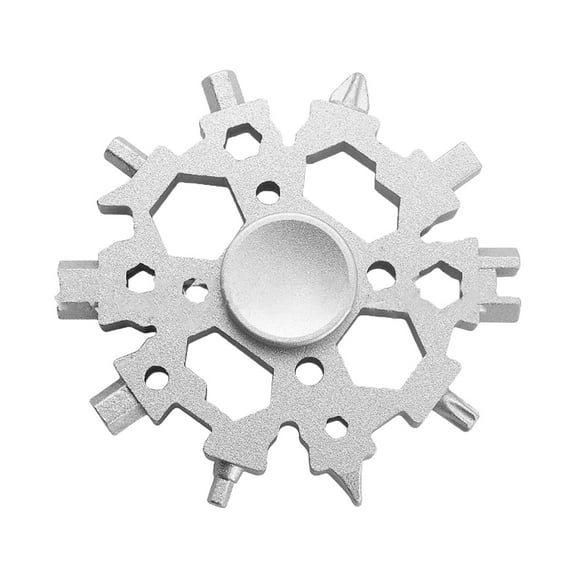 23 In 1 Snow-flake Multi-Tool with Fidget Spinners Snowflake Wrench Multifunction Bottle Opener Screwdriver Kit Hand DIY Tool Adventure Tool for Outdoor Travel Camping