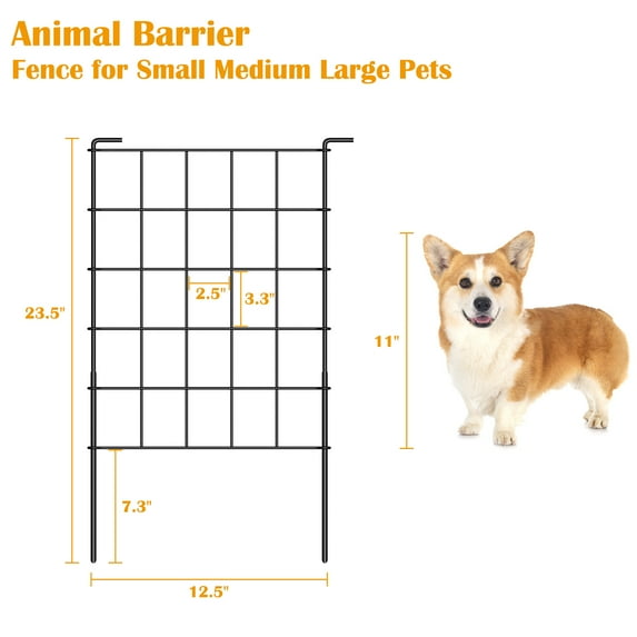 23.2" (H) x 20FT (L) Metal Decorative Garden Fence Outdoor Patio Barrier Raised Black