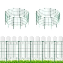 23.2" (H) x 27FT (L) Metal Decorative Garden Fence Outdoor Patio Barrier Raised Green