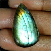 Khushi Gems Natural Blue Multi Labradorite Pear Cabochon Loose Gemstone, 23.20 Ct