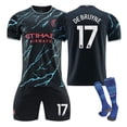 23/24 Man City 2nd Away Soccer Activewear No.17 De Bruyne Fans Training