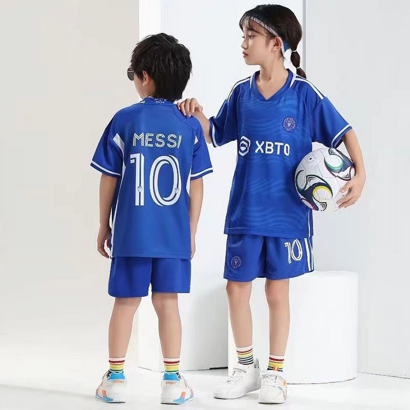 23-24 Season Messi Soccer Jersey Set Kids Football Uniform 10 Messi