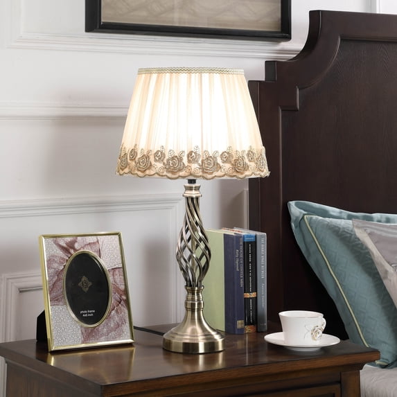 23.25 In. Abbott Antique Brass Metal Scroll Table Lamp