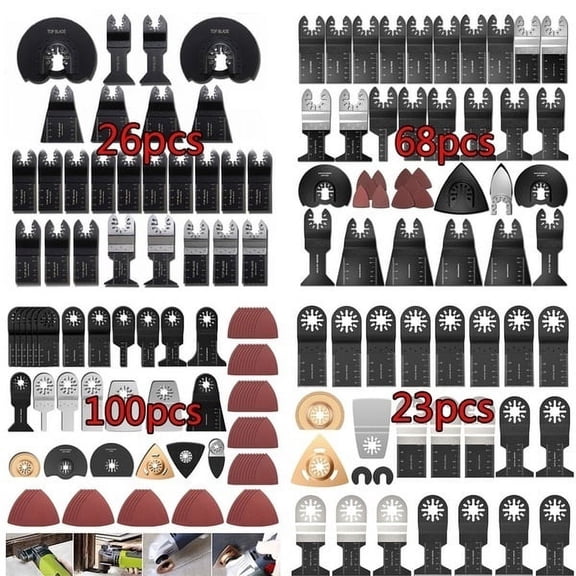 23/26/68/100PCS Saw Blade Metal Wood Oscillating Multi-tool Quick Release Saw Cut Blades