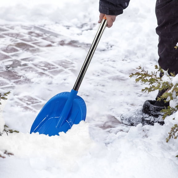 23.2In Snow Shovel With Grip Handle Plastic Summer Beach Sand Shovel For Outdoor Yard Garden Driveways Removal(Blue-59X18.5X9.6Cm)
