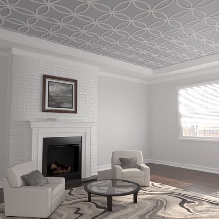 23 3/8"W x 23 3/8"H x 3/8"T Extra Large Lilley Decorative Fretwork Ceiling Panels in Architectural Grade PVC