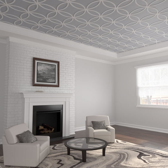 23 3/8"W x 23 3/8"H x 3/8"T Extra Large Lilley Decorative Fretwork Ceiling Panels in Architectural Grade PVC