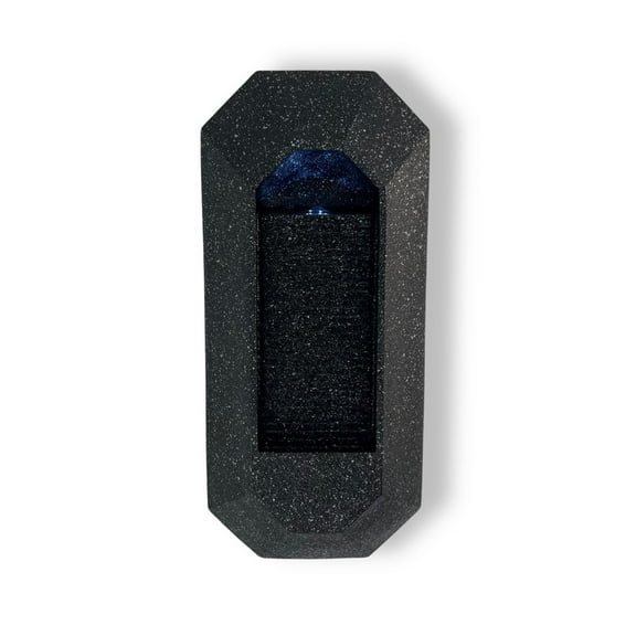 23.3" Resin Wall-Mounted Fountain with LED Light Indoor/Outdoor Decorative Water Feature