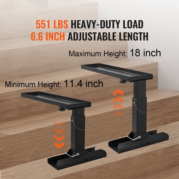 23.4 L x 11.4-18 in H Steel Ladder Leveler Folding Pitch Hopper Stabilizer Easy to Use Extension Ladder Accessories for Uneven Ground