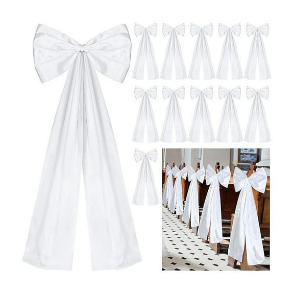 23×40Inch White Large Satin Christmas Bow Wall Decor, Oversized Bow for Bedroom, Party & Wedding Backdrop, Home Decor Accent & Christmas Decoration
