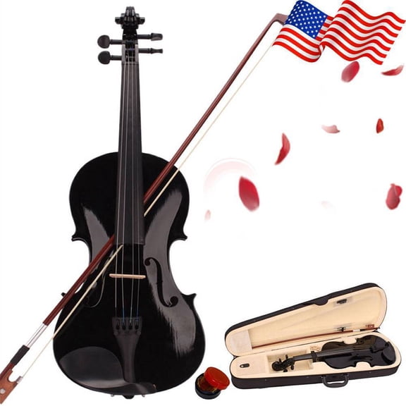 23.43 x 8.27 x 2.76" New 4/4 Acoustic Violin Case Bow Rosin, For Adults Beginners Students,Black IN USA Stock