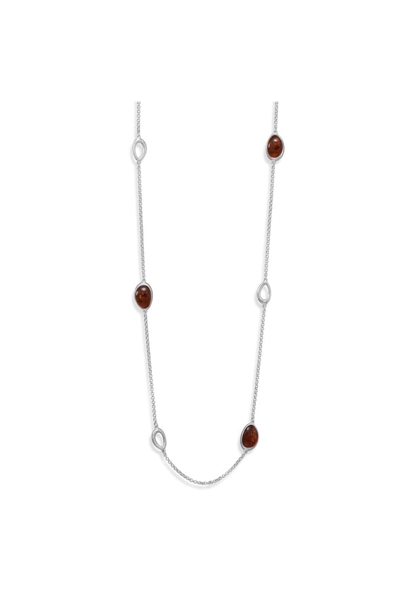 23.5" + 2" Amber and Open Link Necklace