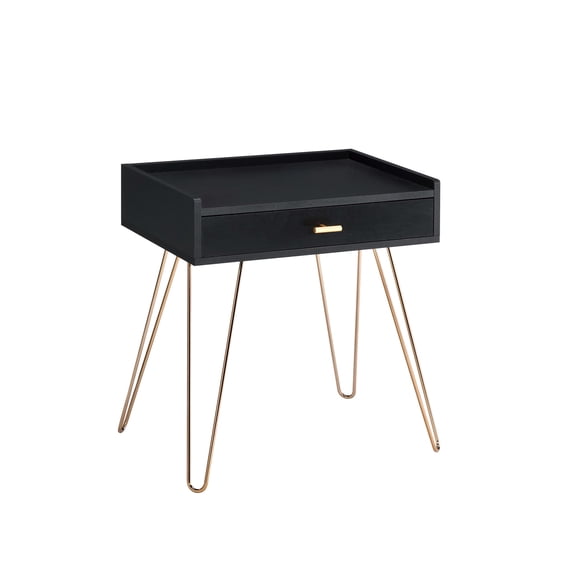 23.5" Allen - Designed Table | Drawer for Keeping Coins and Keys | MDF with Copper Hairpin Legs | Solves Key and Coin Losing Problem