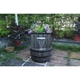thumbnail image 1 of 23.5" Brown and Black Whiskey Barrel Fountain and Planter with White LED, 1 of 8