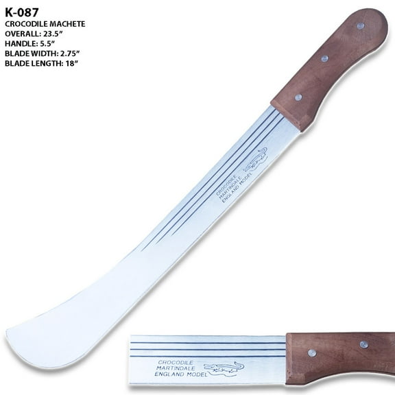 23.5" Crocodile Machete with Sheath