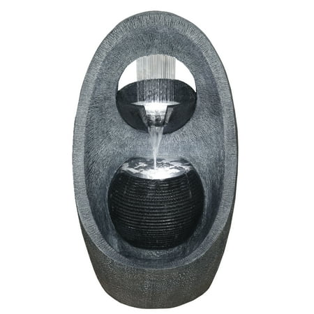 23.5" LED Modern Style Outdoor Garden Water Fountain
