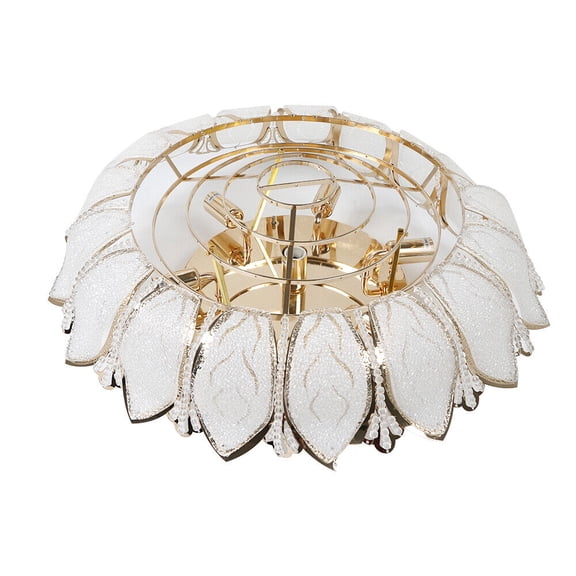 23.5''Modern LED Ceiling Light Lotus Crystal Chandelier Flush Mount Lamp Fixture