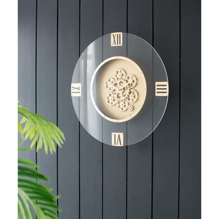 23.5" Round Moving Gear Roman Numeral Clock On-Site