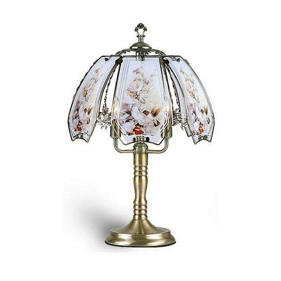 ORE International 23.5" Transitional Metal in Touch Table Lamp Brushed Gold