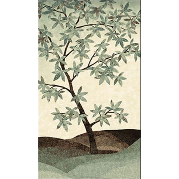 23.5" X 44" Panel Artisan Spirit Shimmer Tree Echoes Nature Gold Metallic Cotton Fabric Panel (21458M)