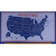 thumbnail image 1 of 23.5" X 44" Panel United States of America Country Map State Names USA American Patriotic Red White and Blue Fourth of July Independence Day Stars & Stripes Cotton Fabric Panel (41607P), 1 of 1