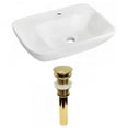 thumbnail image 1 of 23.5 in. Wall Mount White Vessel Set for 1 Hole Center Faucet, 1 of 1