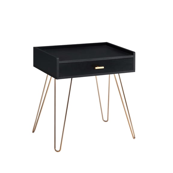 23.5-inch MDF Table with Matte Copper Handles for Bedroom Side
