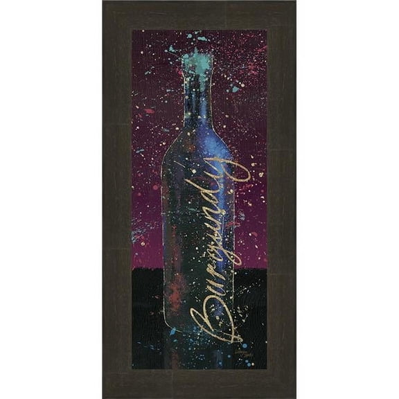 23.5 x 11.5 in. Wine Splash Dark V - Framed Textured Fine Art Print - Black