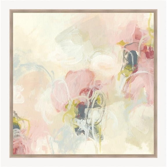 23.5 x 23.5 in. Cherry Blossom II, Framed Fine Art Print with Glass - White & Champagne