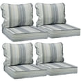 thumbnail image 1 of 23.5 x 25.5 Waterproof Outdoor Deep Seat Cushion for Patio Furniture Cushion Replacement, Mid Back, Set of 4, Gray Stripes, 1 of 8