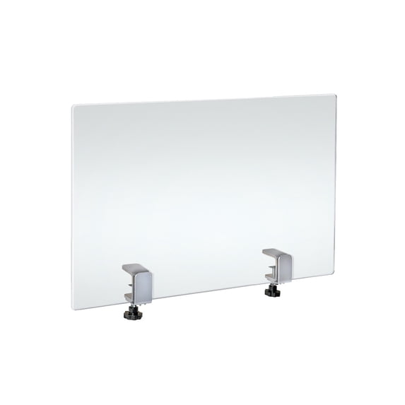 23.5" x 31.5" Acrylic Protective Shield with Metal Counter Edge Clamp. Plexiglass Protection.