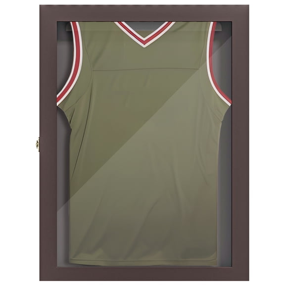 23.5" x 31.5" UV-Resistant Sports Jersey Frame Display Case, Brown