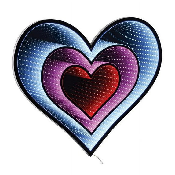 23.55 in. Triple Hanging Heart Infinity Light, Red, Pink & White
