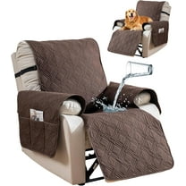 23.6'' 100% Waterproof Recliner Chair Cover, Non Slip Covers for Recliner Chair with Pocket, Washable Reclining Chair/Furniture Protector for Kids, Pets(Chocolate)