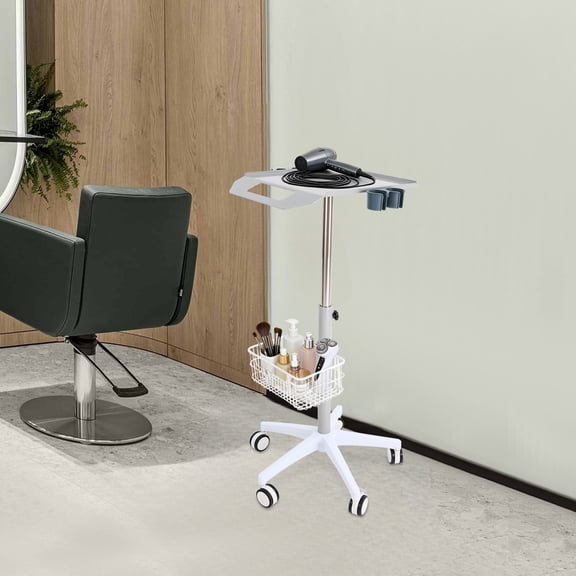 23.6*33.6 Modern Mobile Rolling Cart Trolley White for Ultrasound Imaging Scanner Cart for Cafeterias