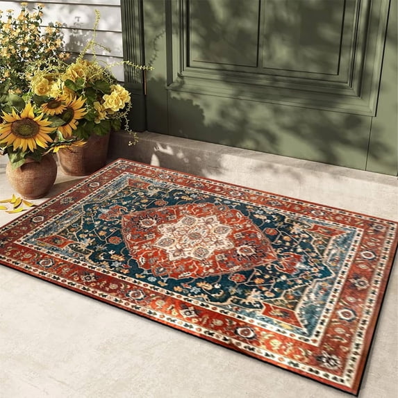 23.6×35.4Inch Bohemian Entryway Mat, Retro Ethnic Pattern Strong Water ...
