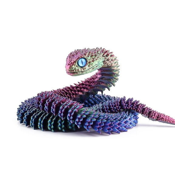 23.6" 3D Printed Animal Snake Toy, Articulated Flexible Simulate Snake Funny Fidget Toys for Kids Adults(Cool Gradient)