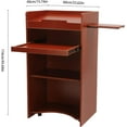 thumbnail image 1 of 23.6*45.7*15.7in Mobile Lectern Podium Stand, Hostess Stand with Wheels, Portable Mobile Standing Laptop Desk with Storage Shelf, Wooden Speaking Lectern, Home Office Classroom Pulpit, 1 of 13