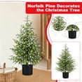 thumbnail image 1 of 23.6" Artificial Norfolk Pine Tree with LED - Faux Christmas Tree Potted Green for Front Porch Christmas Indoor Outdoor Decor for Entryway, Living Room, Office, Apartment, 1 of 6