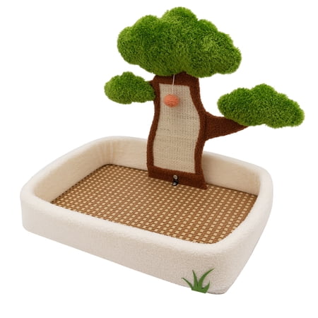 23.6'' Cat House Cat Bonsai Tree with Hanging Ball, Combination Of Cat Scratching Post