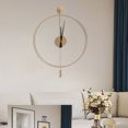 thumbnail image 1 of 23.6" Classical Large Decorative Wall Clock with Pendulum, Gold Modern Non-Ticking Silent Metal Wall Clocks for Living Room, Bedroom, Study, Office, 1 of 12