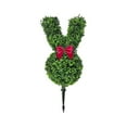 thumbnail image 1 of 23.6" Easter Bunny Artificial Greenery Boxwood Topiary - with Red Bow & Ground Stake, Festive Decor for Garden, Patio & Home Easter Displays Outdoor Indoor, 1 of 9