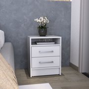 23.6" High Nightstand with Two Drawers | Ideal for Bedroom Organization | Gain a FSC Certified and Stylish Piece