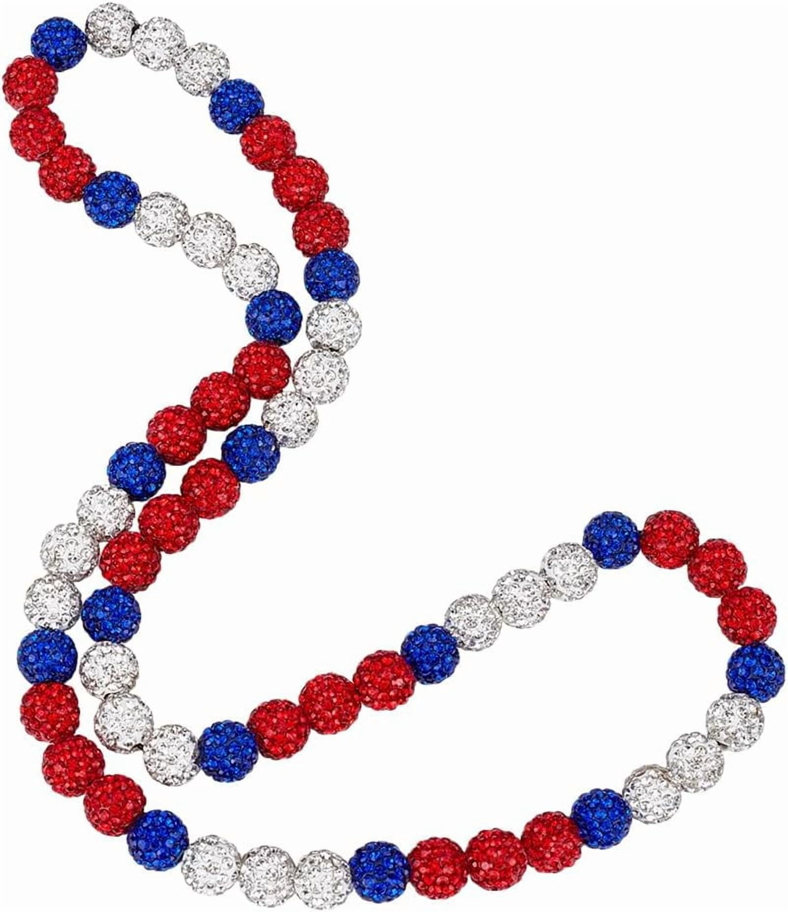 23.6 Inch Baseball Necklace Beaded Rhinestone Drip Bling Softball ...