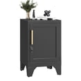 thumbnail image 1 of 23.6 Inch Black Steel Nightstand with Secure Storage Door, 2-Tier Cabinet for Bedroom Office Living Room, Detachable Shelf and Leveling Legs, Black, 1 of 6