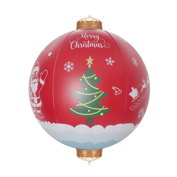 23.6 Inch Giant Inflatable Christmas Ball Large Xmas Inflatable Ornaments PVC Outdoor Blow Ball Outside Yard Lawn Porch Decorations B